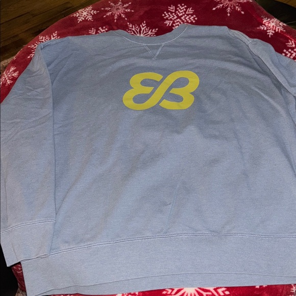 Eddie Bauer Light Blue Crewneck Sweater with Yellow Logo - Picture 2 of 3
